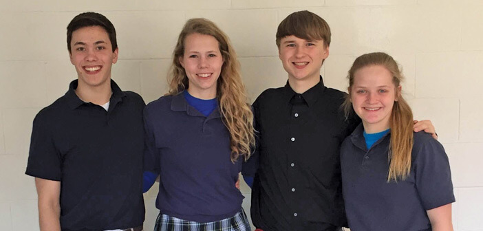 Tom Fulton, Kathleen Medill, Taylor Gierhan, and Natalie Schieuer - Pius X